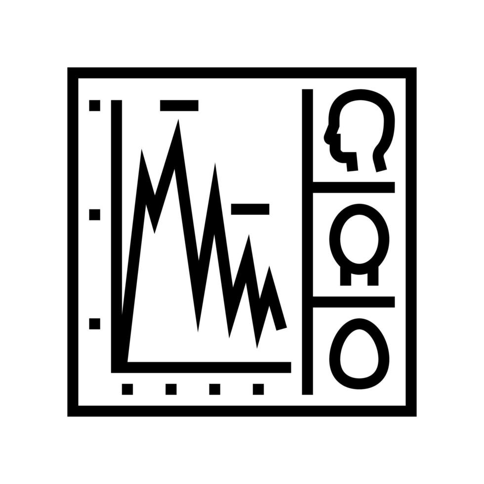 cuadro con ilustración de vector de icono de línea de radiología infográfica