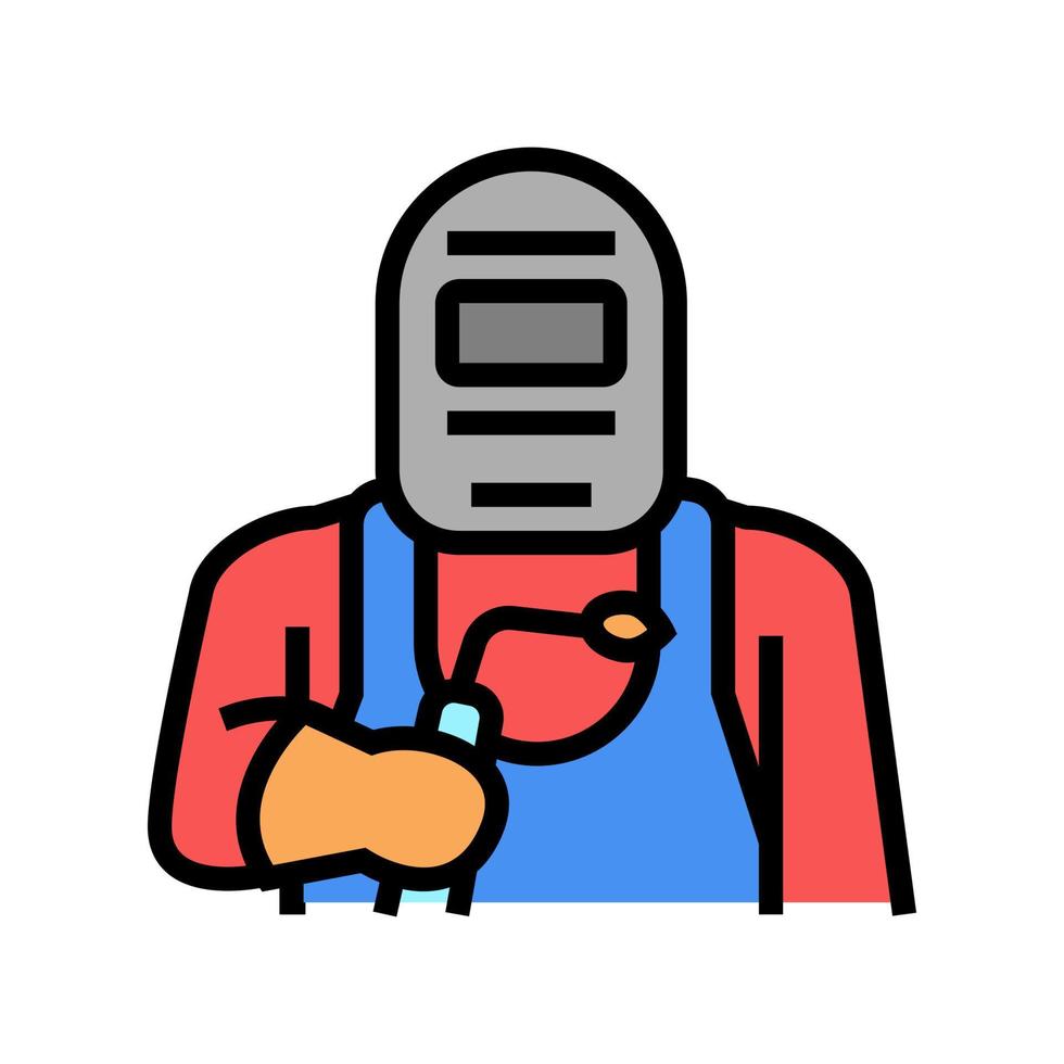 welder worker color icon vector illustration