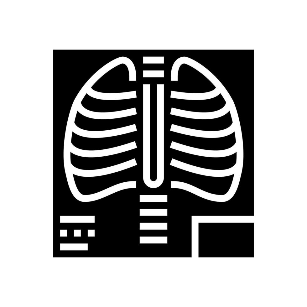X-ray radiología glifo icono vector ilustración plana