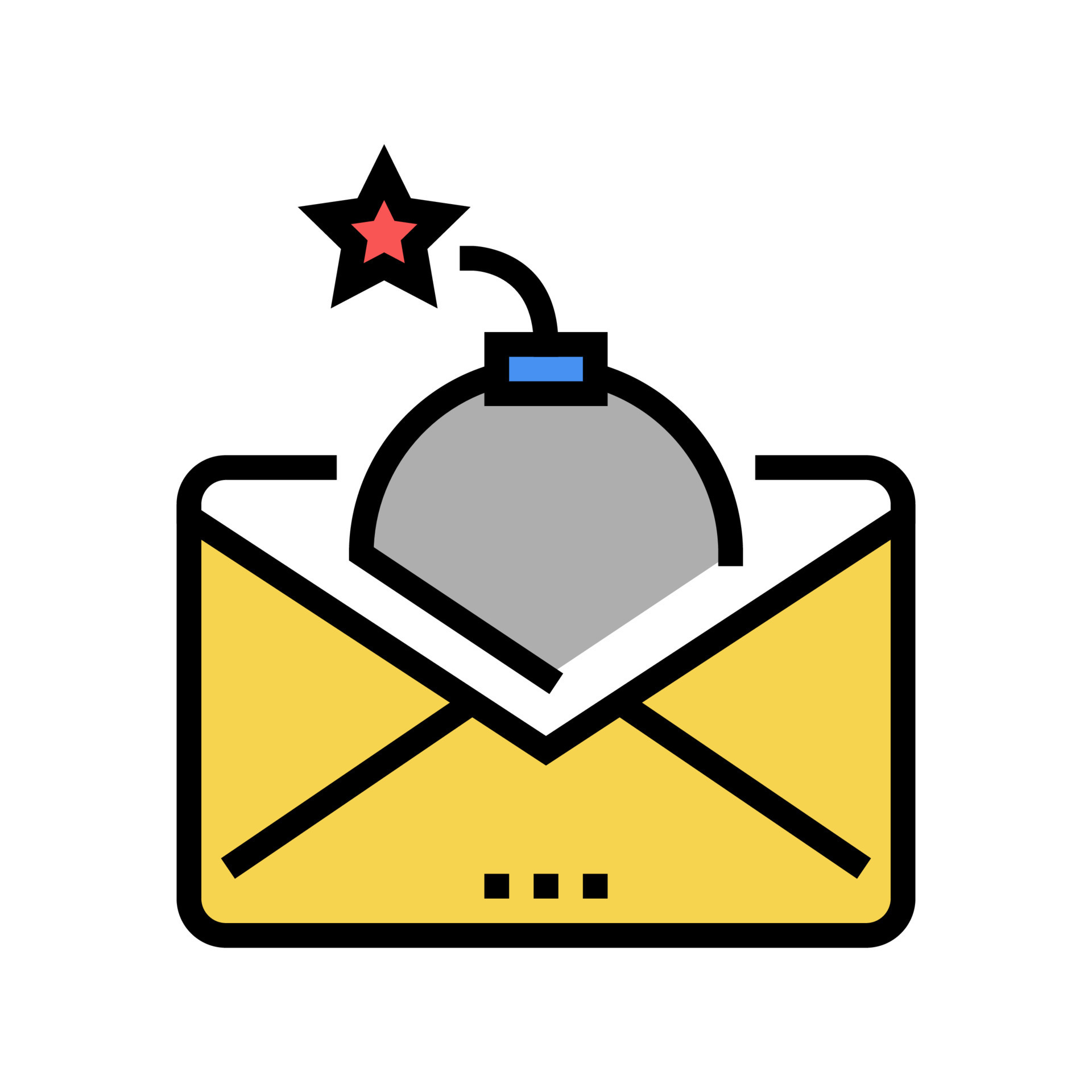 mail with bomb color icon vector illustration 18818772 Vector Art at