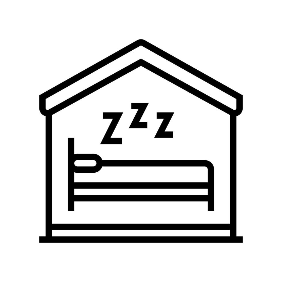sleeping in bed line icon vector illustration