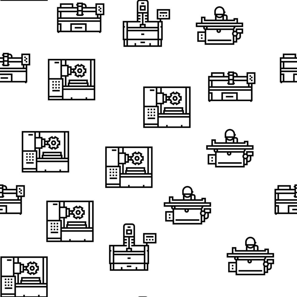 Metal Working Machine Vector Seamless Pattern