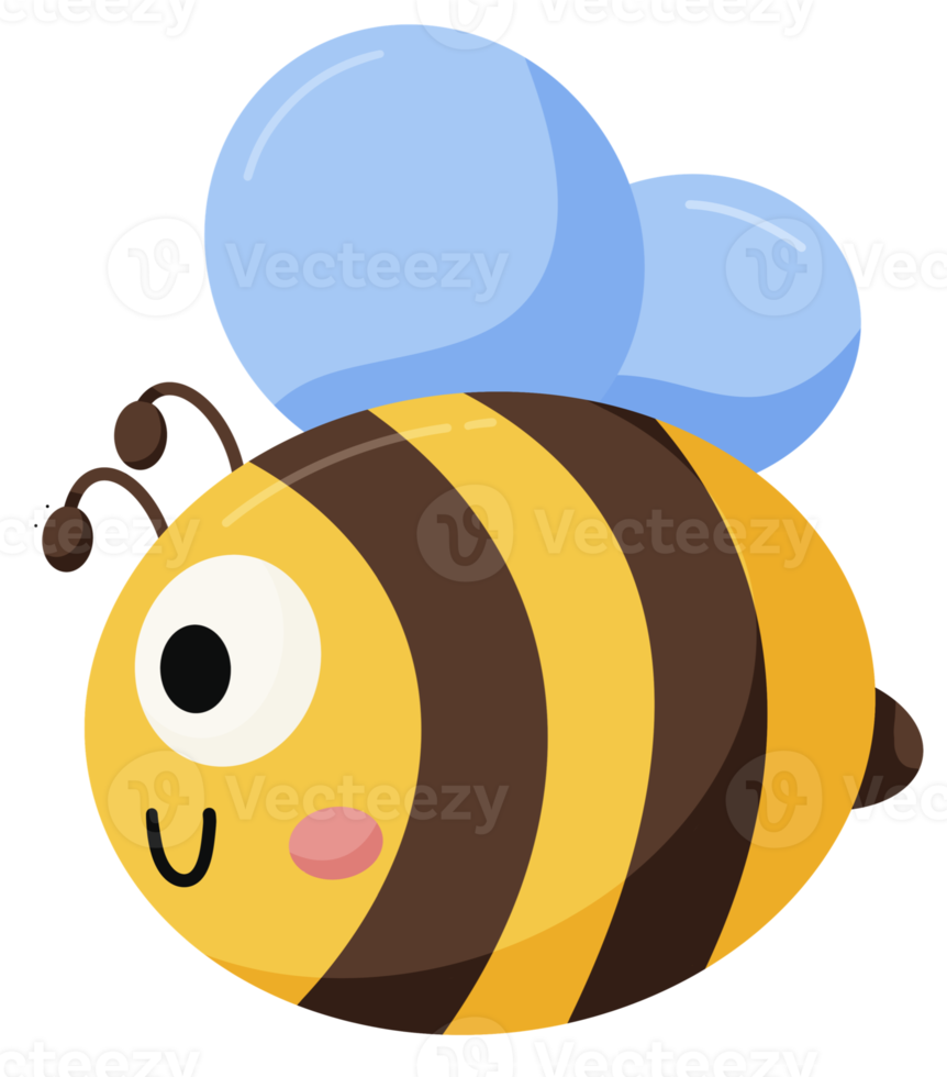 abeille volante icône grands yeux dessin animé mignon bébé drôle png