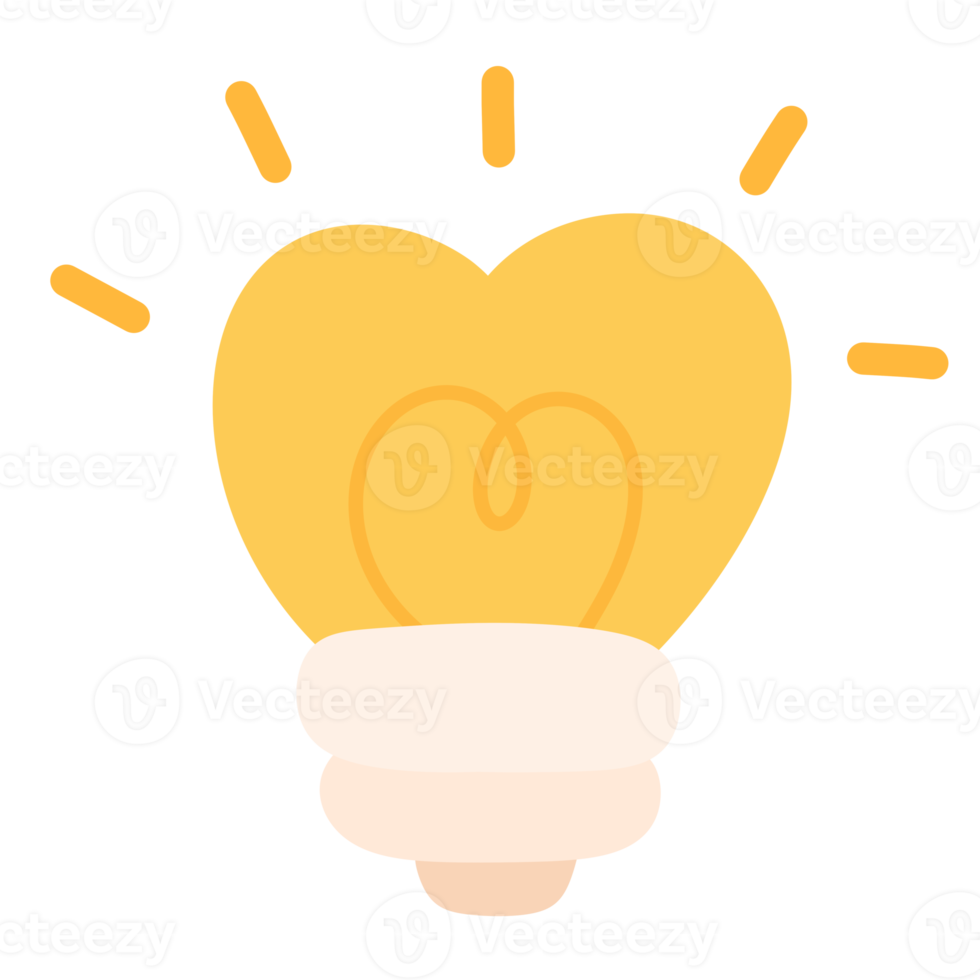 heart shaped light bulb icon. png