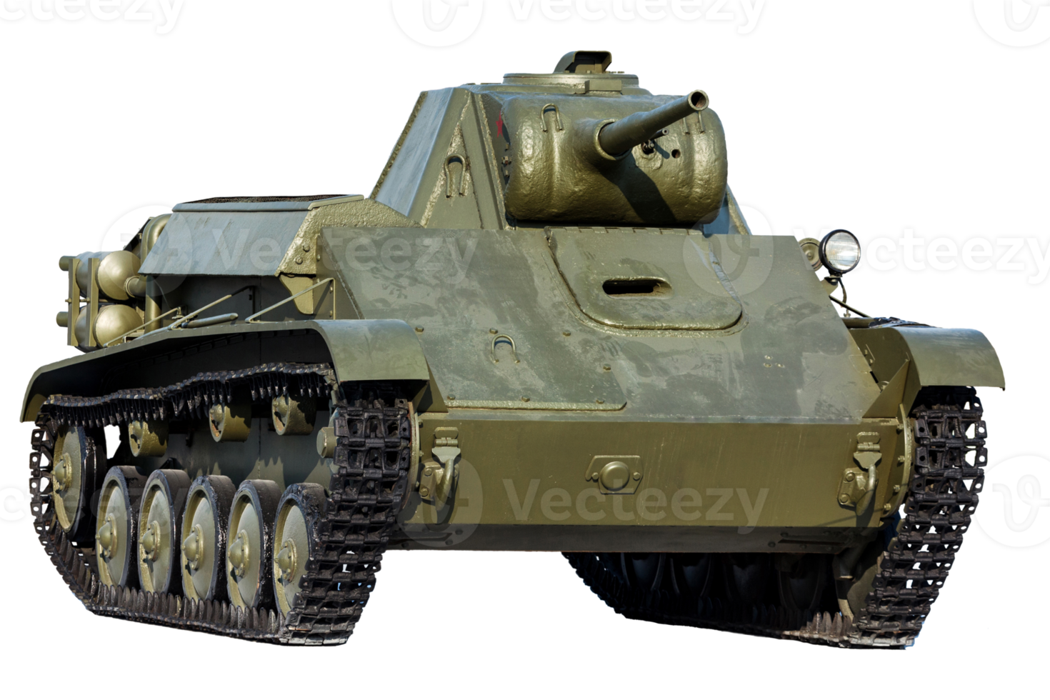 Old soviet tank T-70, isolated png