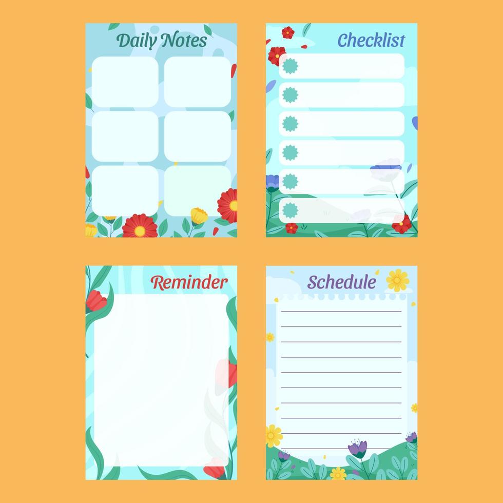 Spring Journal Pages Collection vector