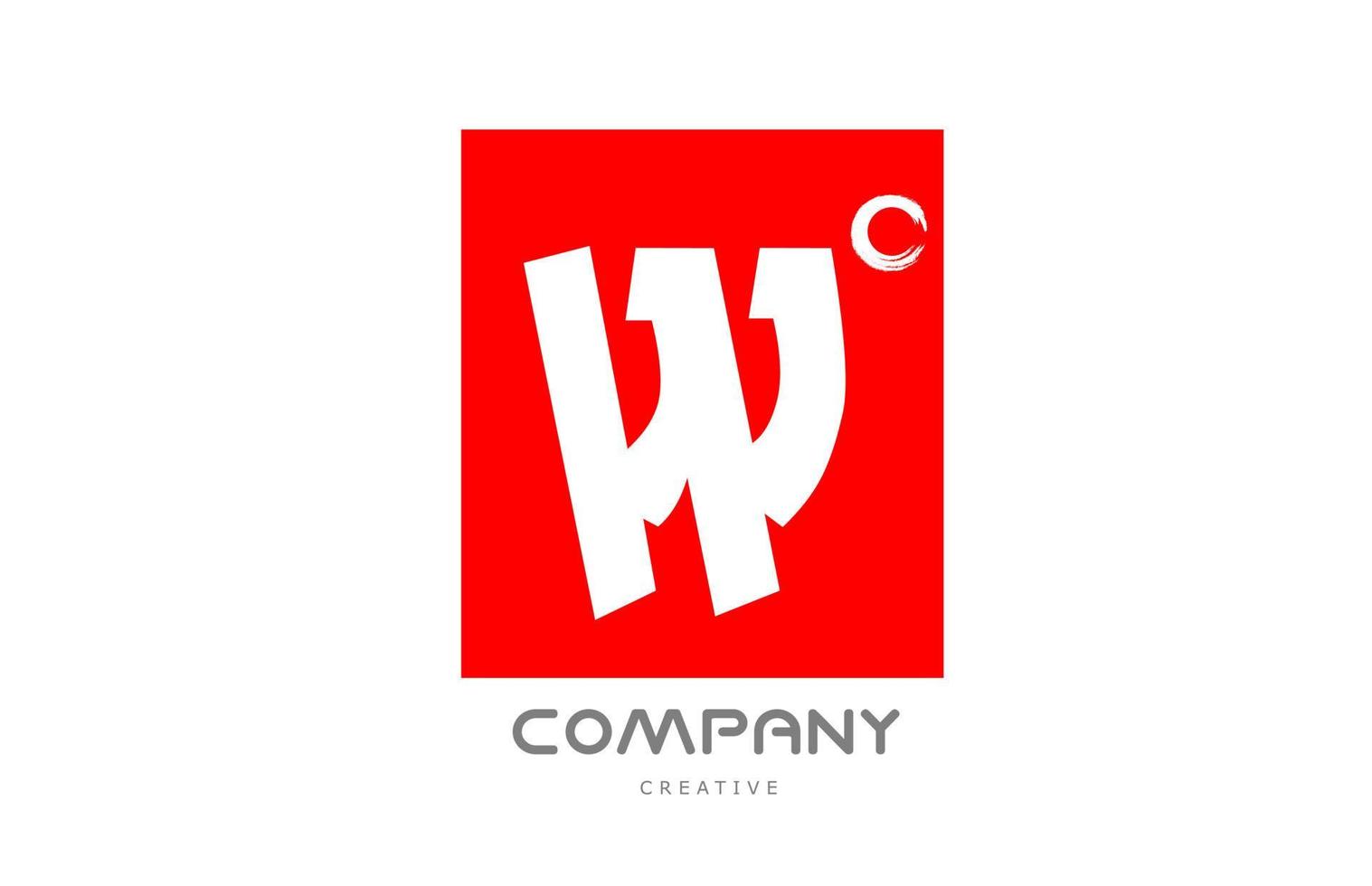red W alphabet letter logo icon design with japanese style lettering. Creative template for business and company vector