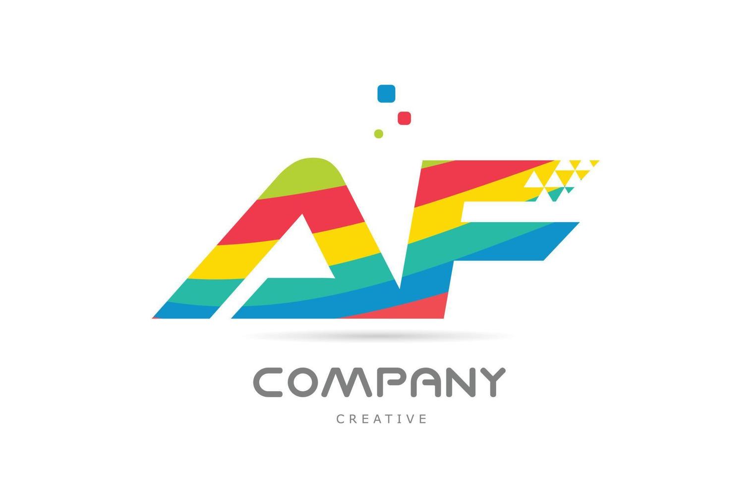 AF combination colorful alphabet letter logo icon design. Colored creative template design for company or business vector