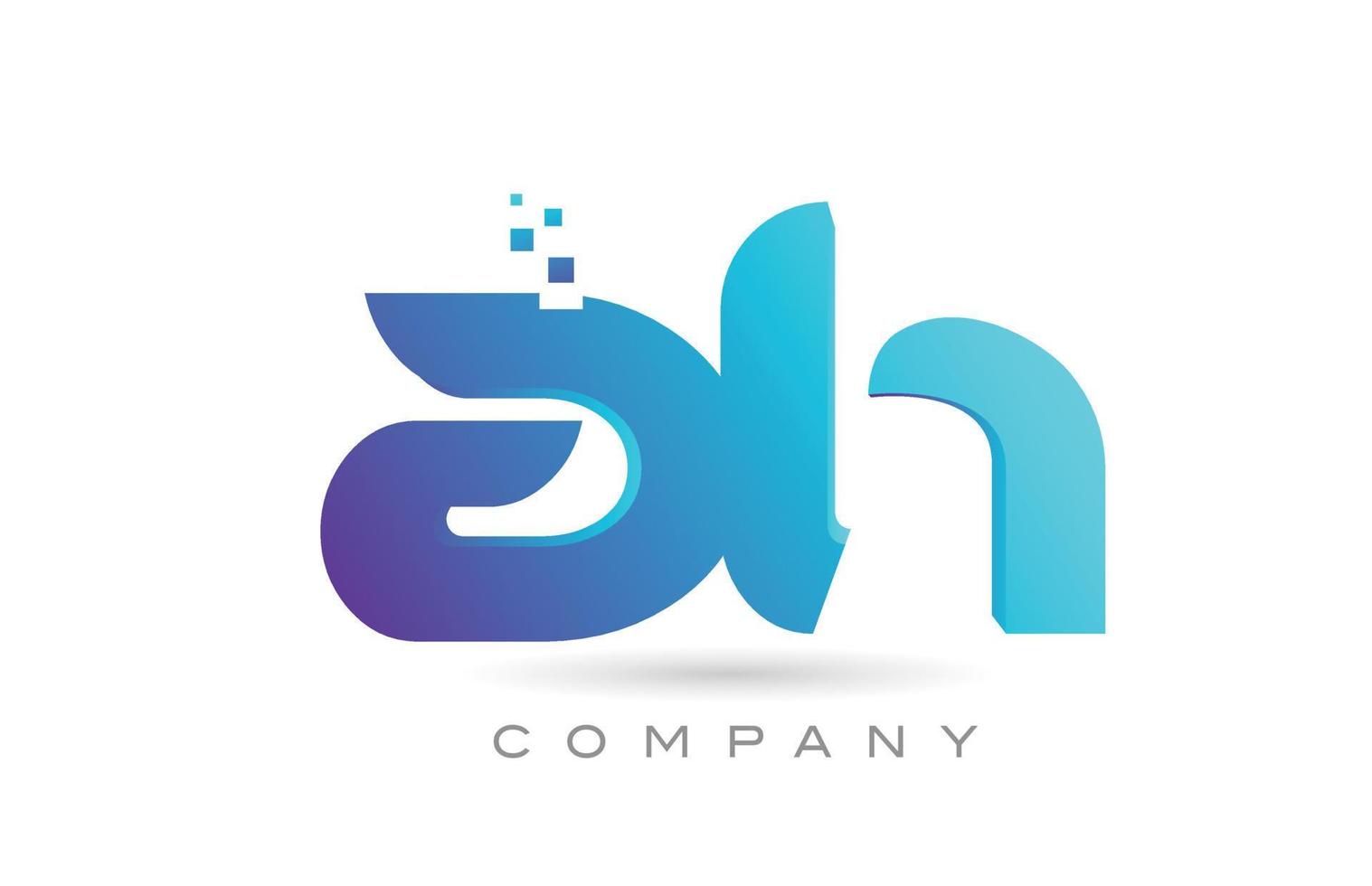 AH alphabet letter logo icon combination design. Creative template for business and company vector