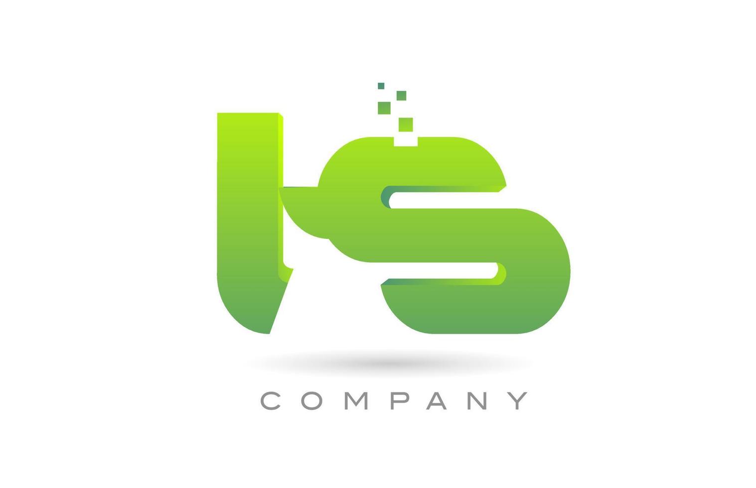 se unió al diseño de combinación de iconos del logotipo de la letra del alfabeto ts con puntos y color verde. plantilla creativa para empresa y negocio vector