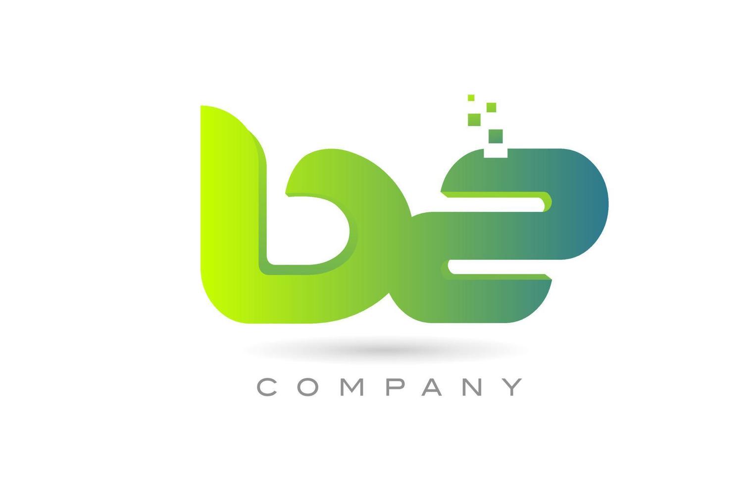 joined BZ alphabet letter logo icon combination design with dots and green color. Creative template for company and business vector