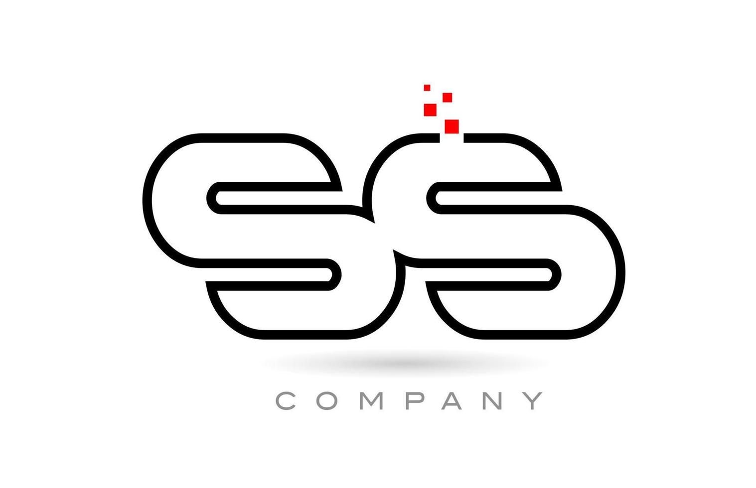 ss conectado alfabeto letra logo icono combinación diseño con puntos y color rojo. plantilla creativa para empresa y negocio vector