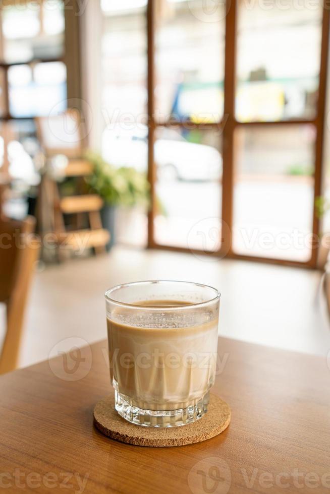 dirty coffee glass in coffee shop photo