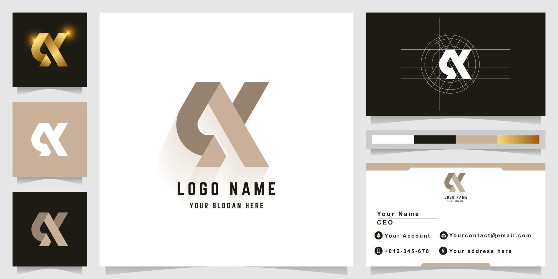 Letter Ax or Sy monogram logo with business card design vector