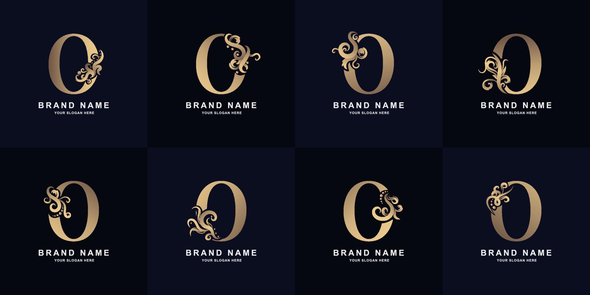 Collection letter O logo with luxury ornament design vector