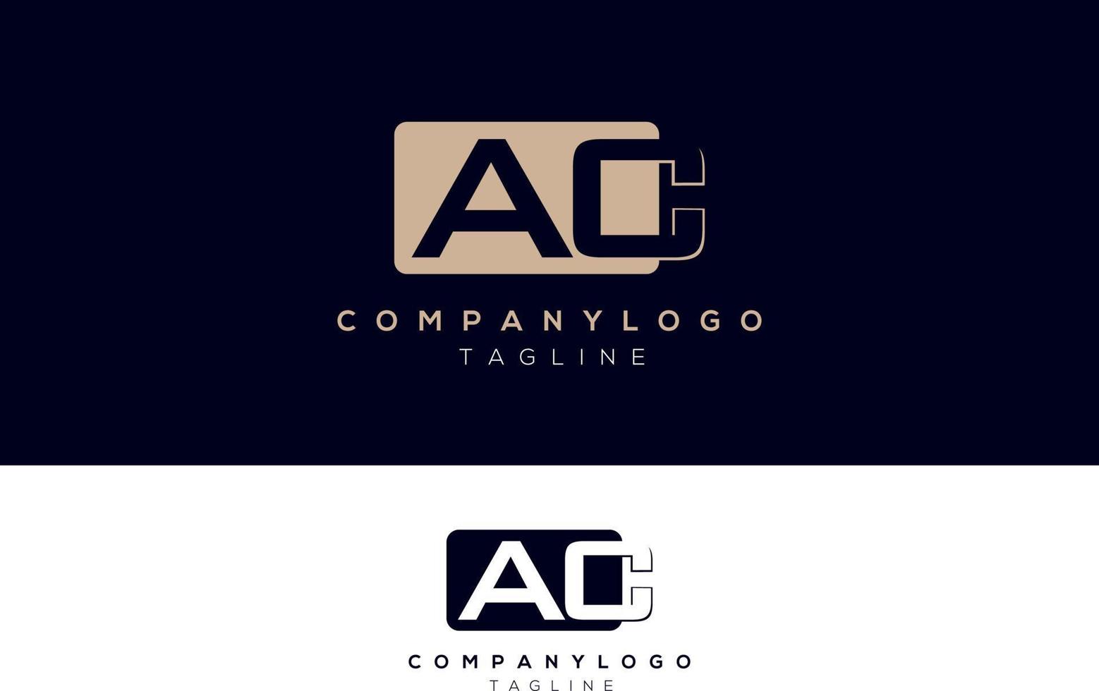 inicial de plantilla de carta de diseño de logotipo ac vector