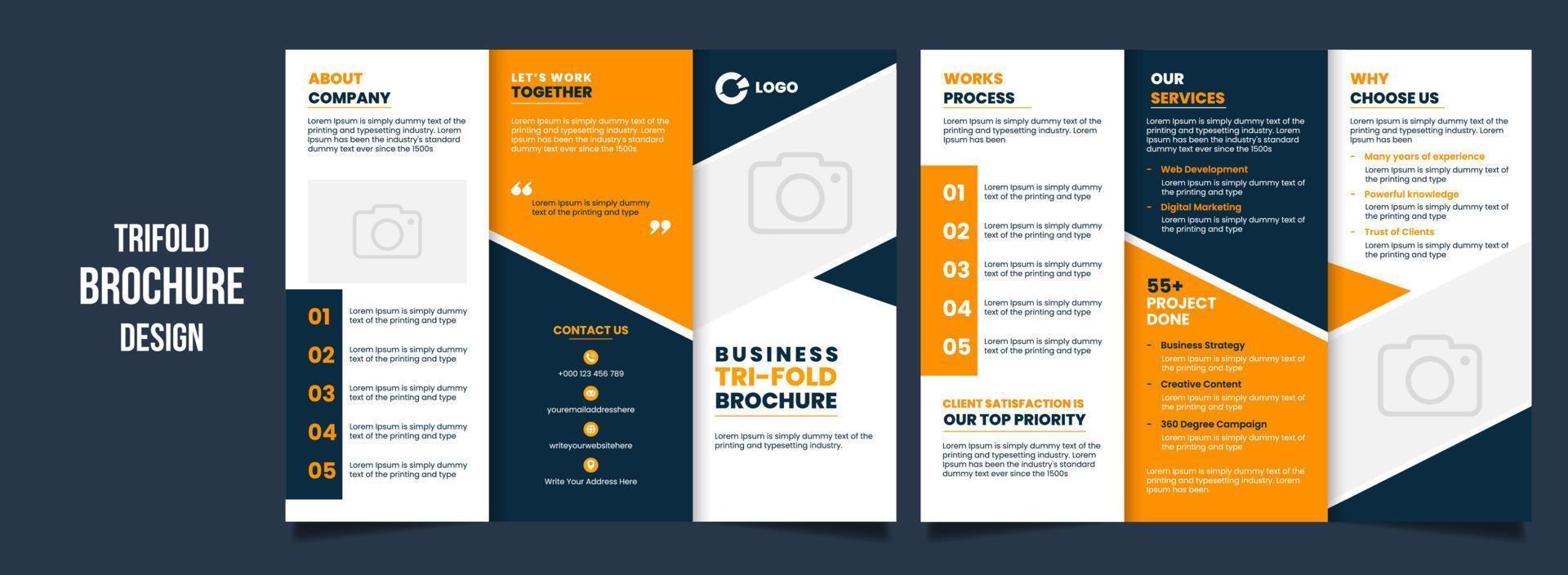 Business Trifold Brochure Template Layout Premium Vector