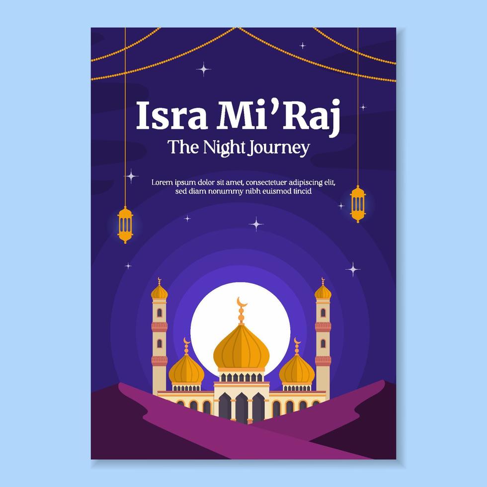 Isra Miraj Islamic Poster vector