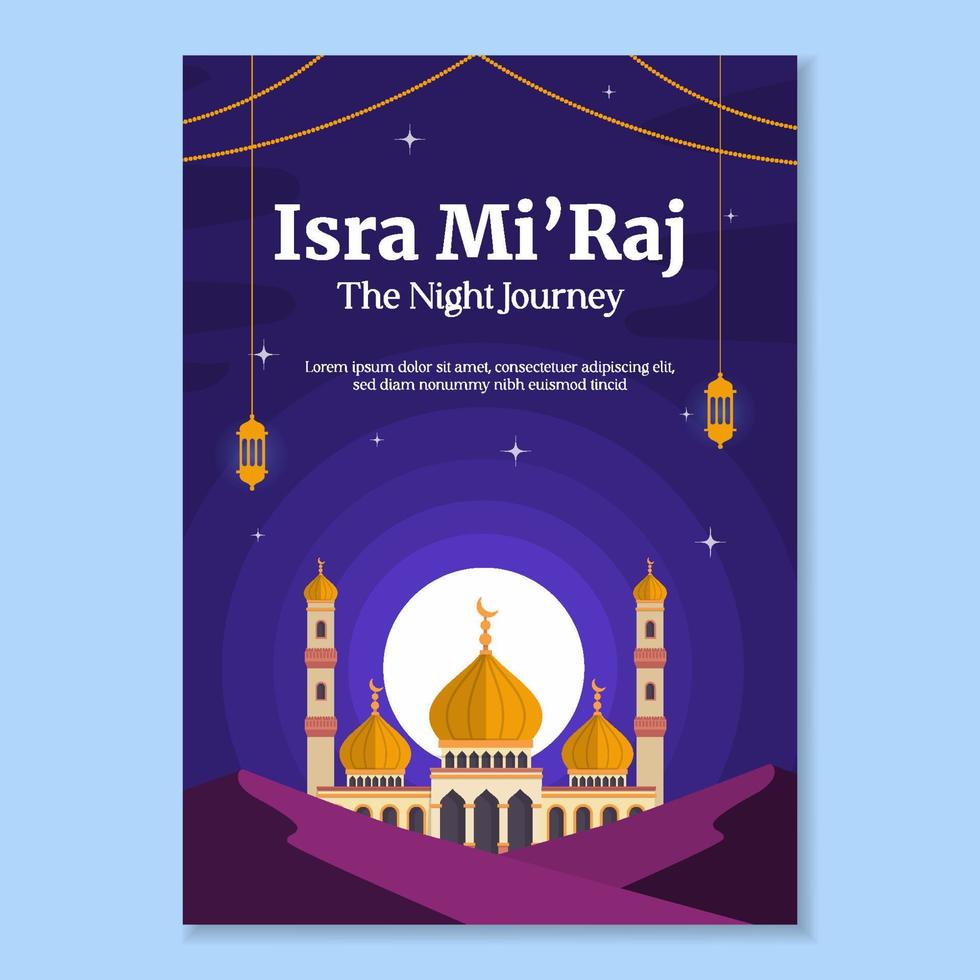 Isra Miraj Islamic Poster vector