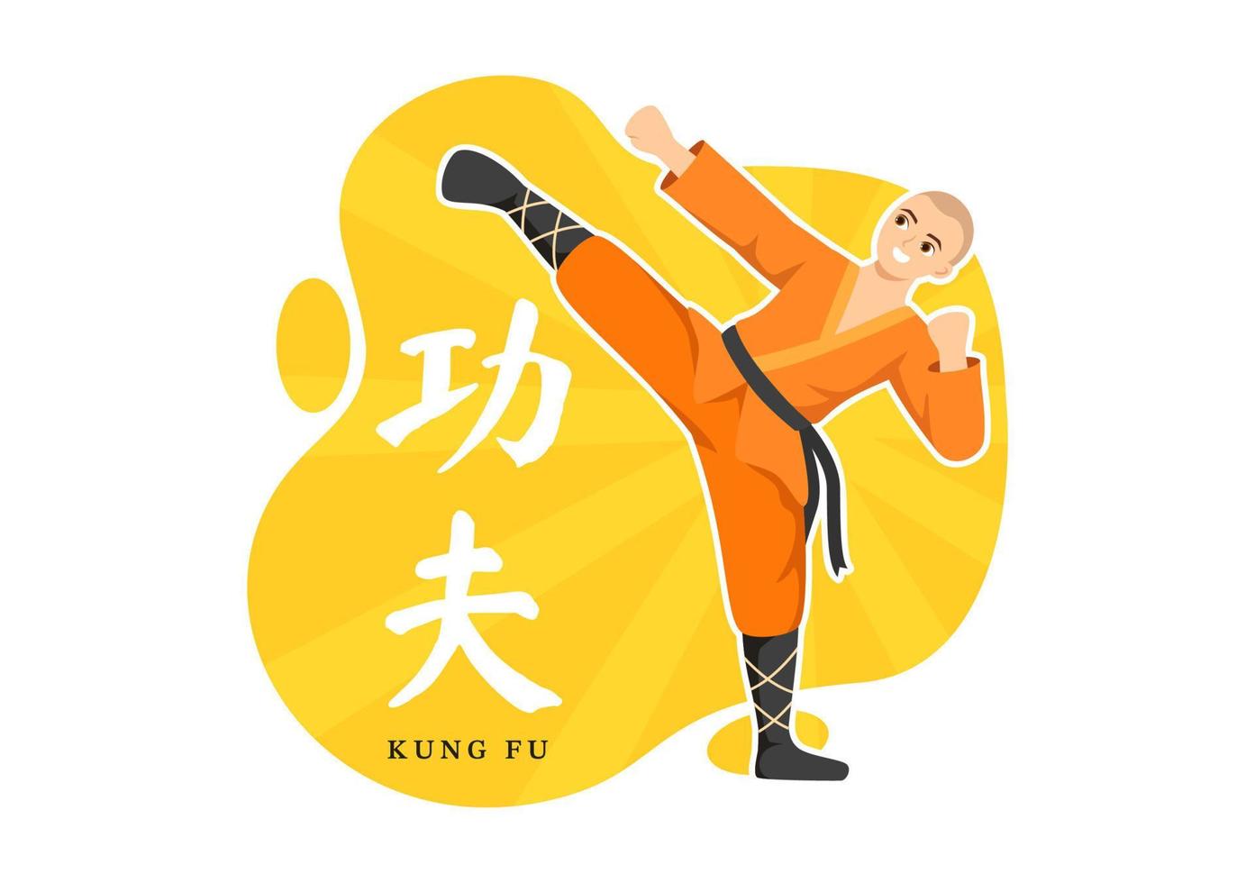 Kung Fu Illustration with People Showing Chinese Sport Martial Art in Flat Cartoon Hand Drawn for Web Banner or Landing Page Templates vector