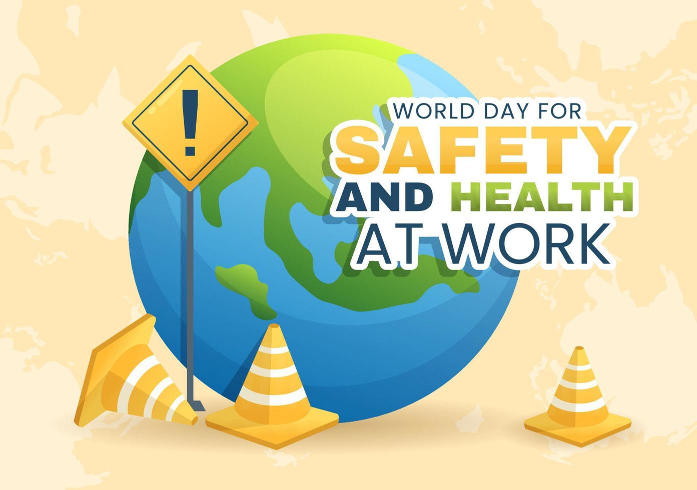 World Day Of Safety and Health at Work on April 28 Illustration with Mechanic Tool in Flat Cartoon Hand Drawn for Web Banner or Landing Page Template vector