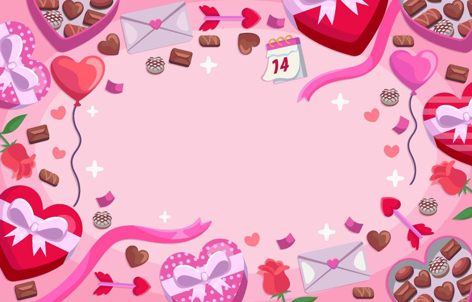 Valentine Day Background Template vector