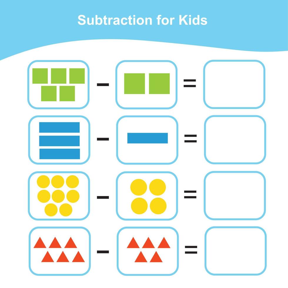 Counting Game for Preschool Children. Count and write the answer. Geometric shapes theme. Educational printable math worksheet. Vector illustration.