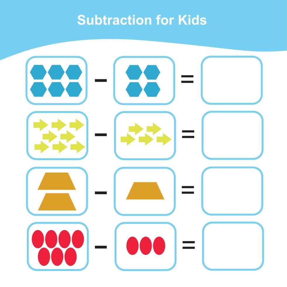 Counting Game for Preschool Children. Count and write the answer. Geometric shapes theme. Educational printable math worksheet. Vector illustration.