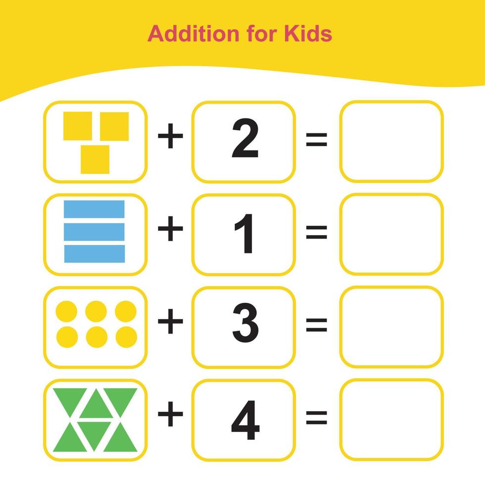 Counting Game for Preschool Children. Count and write the answer. Geometric shapes theme. Educational printable math worksheet. Vector illustration.