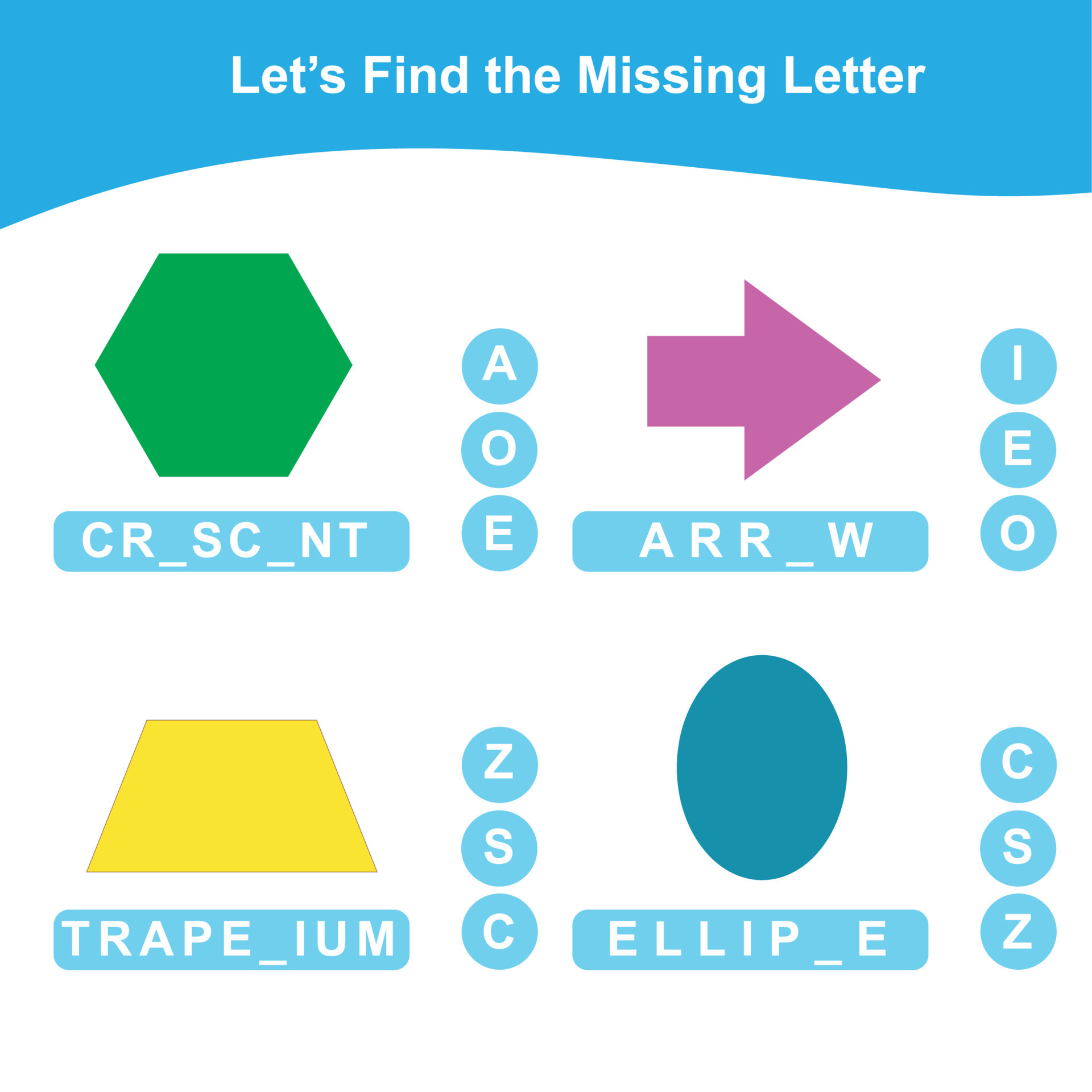 Missing Letter Worksheet Complete The Letters For Shapes In English missing-letter-worksheet-complete-the-letters-for-shapes-in-english