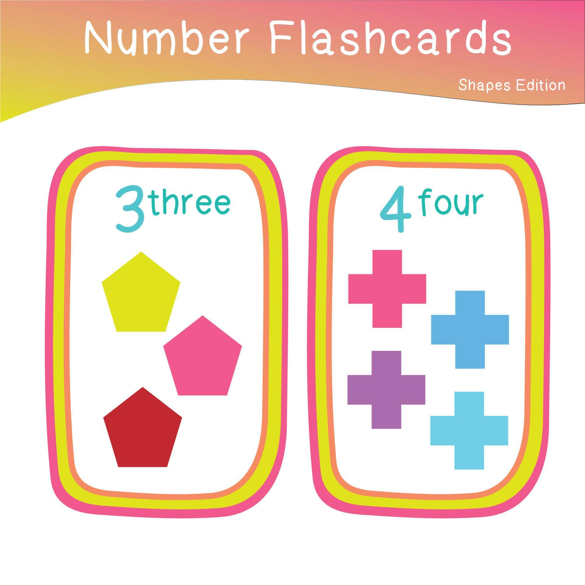 Vector set of shapes flashcards. Shapes Flashcards edition. Shapes for