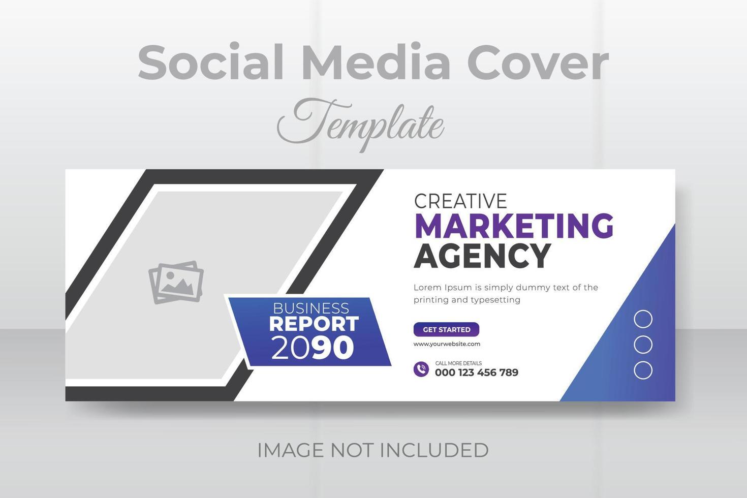 plantilla de banner web de portada de redes sociales de marketing digital vector
