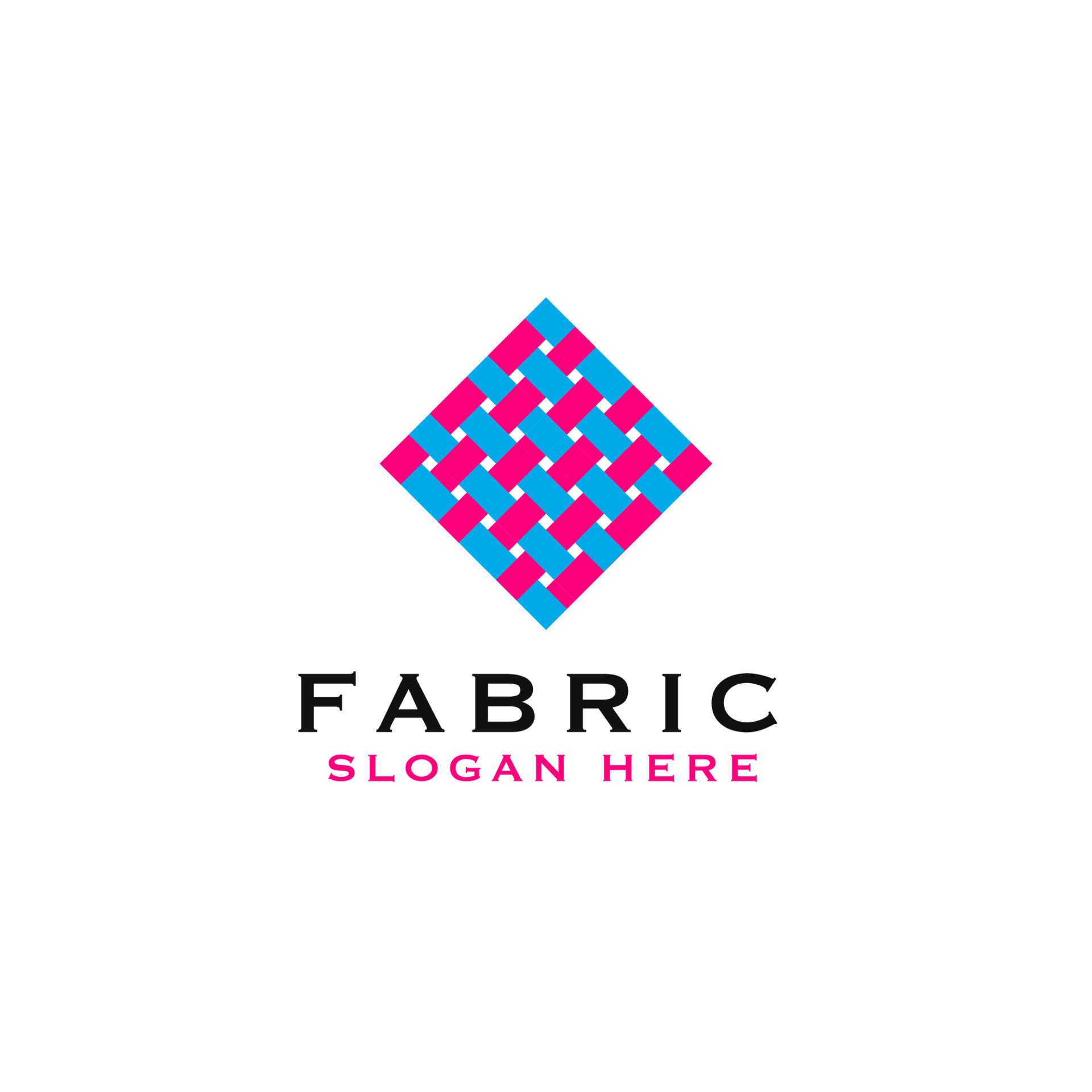 Flat textile fabric logo design for company illustration vector
