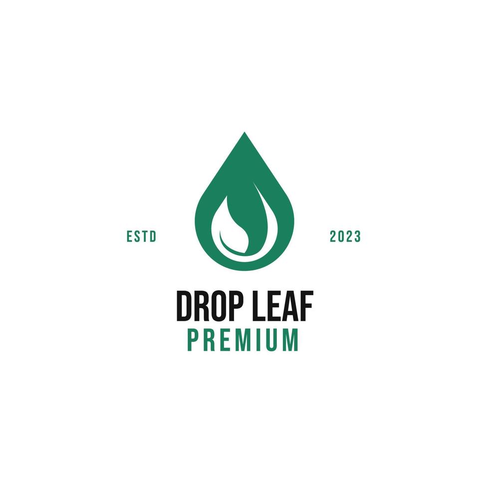 Flat drop leaf sprout logo design vector illustration