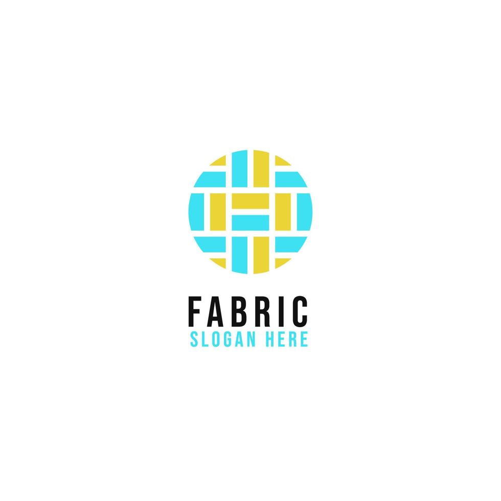 Flat textile fabric logo design for company illustration vector