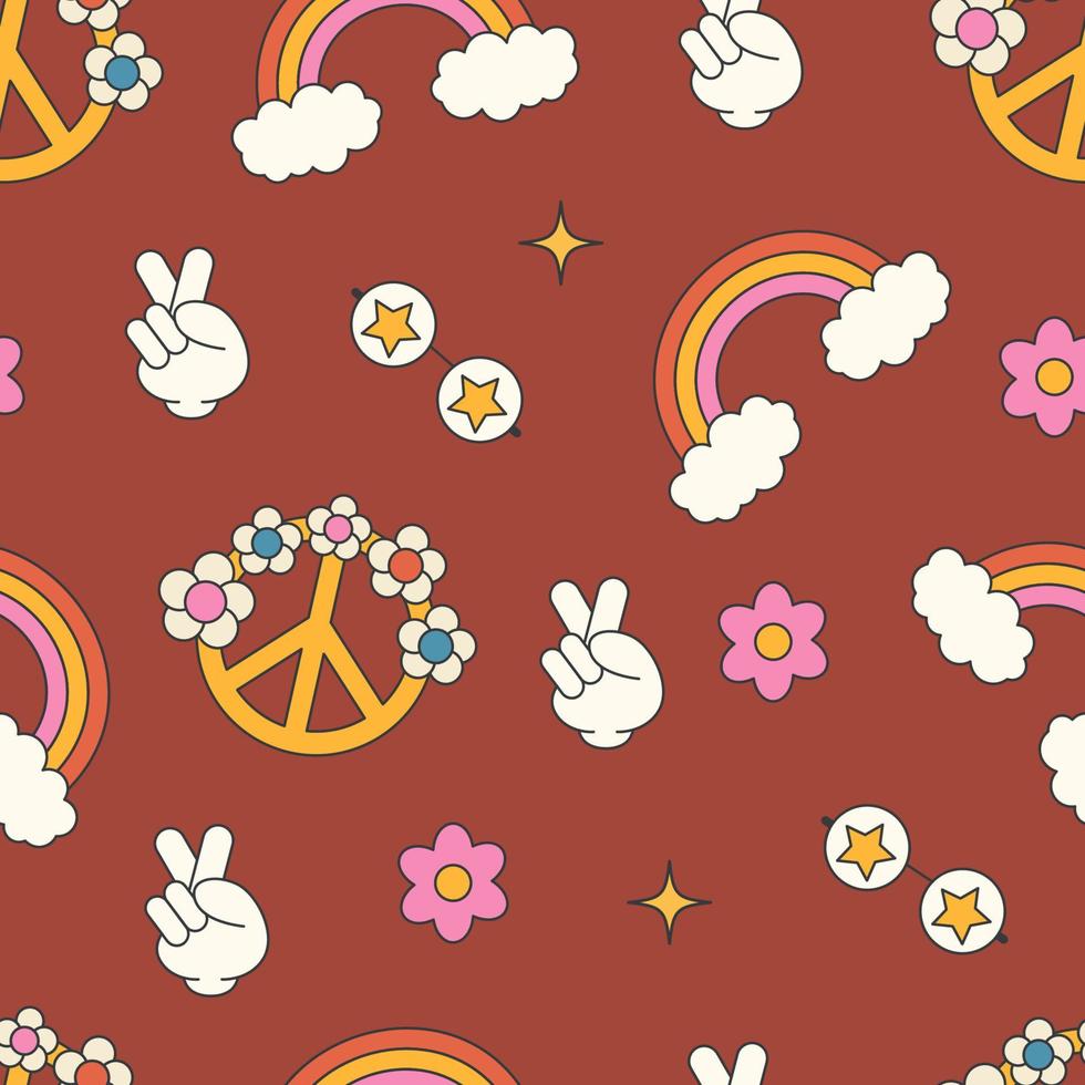 Groovy seamless pattern vector