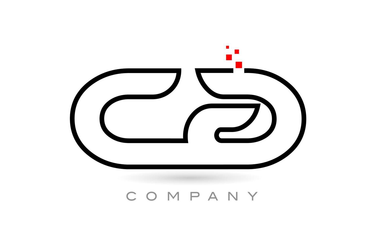 ca conectado alfabeto letra logo icono combinación diseño con puntos y color rojo. plantilla creativa para empresa y negocio vector