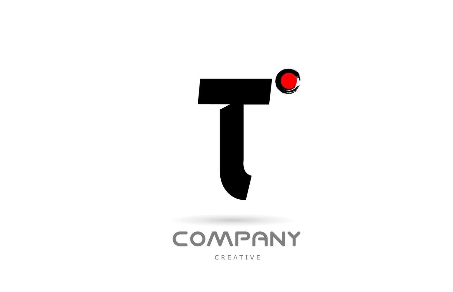 diseño de icono de logotipo de letra de alfabeto t blanco y negro simple con letras de estilo japonés. plantilla creativa para negocios y empresas. vector