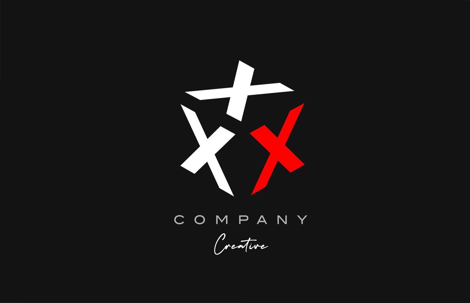 x rojo blanco tres letras cubo alfabeto letra logo icono diseño. plantilla creativa para empresa y negocio vector