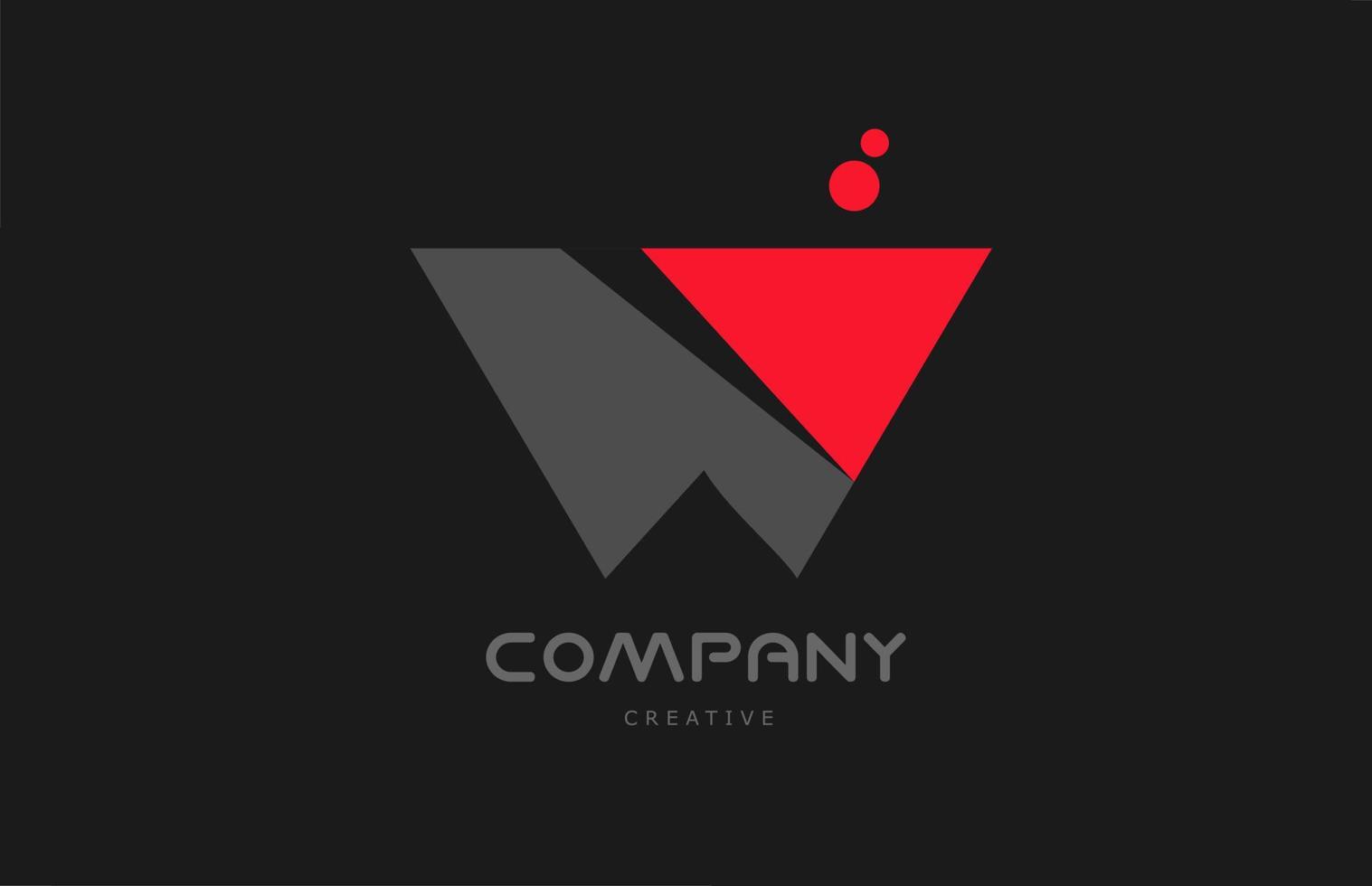 w rojo gris puntos alfabeto letra logo icono diseño. plantilla creativa para negocios y empresas. vector