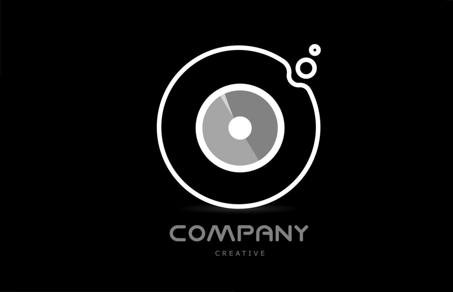 blanco y negro o icono de logotipo de letra del alfabeto geométrico con círculo. plantilla creativa para empresa y negocio vector