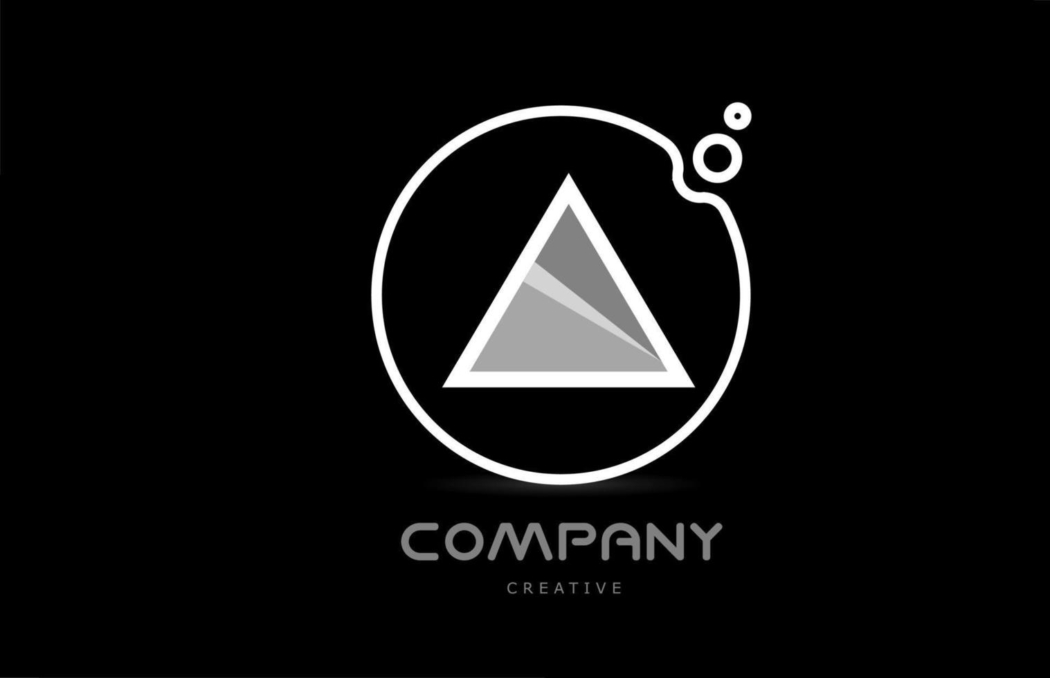 blanco y negro un icono de logotipo de letra del alfabeto geométrico con círculo. plantilla creativa para empresa y negocio vector