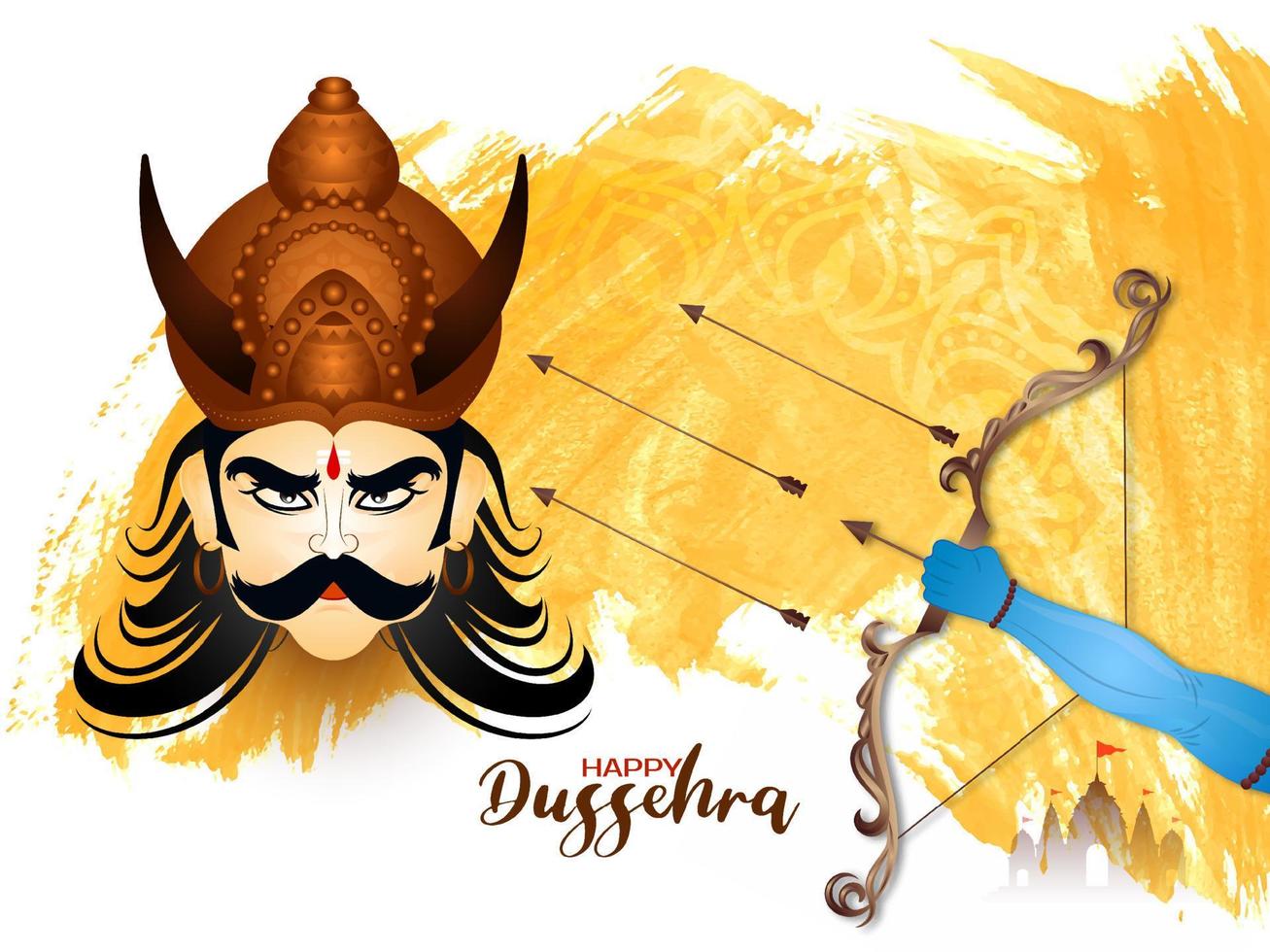 Happy Dussehra festival celebration greeting card background design vector