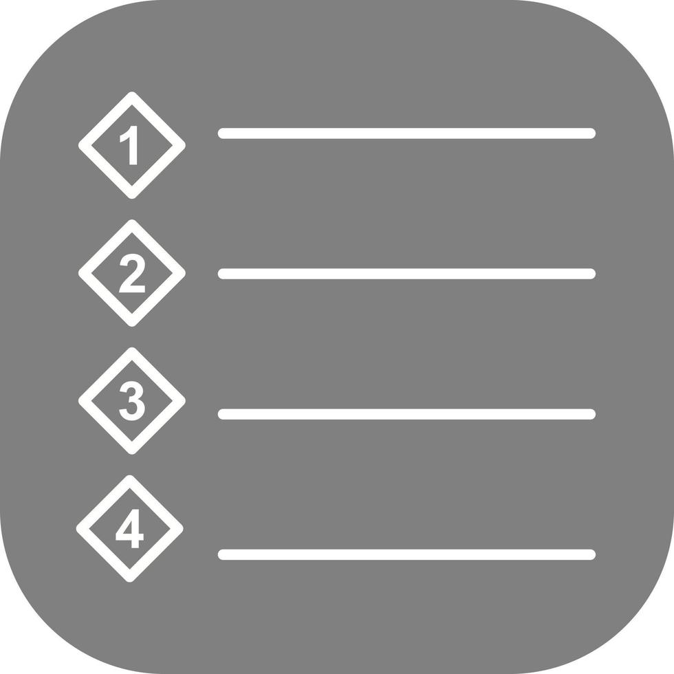 Unique Numbered list Vector Icon
