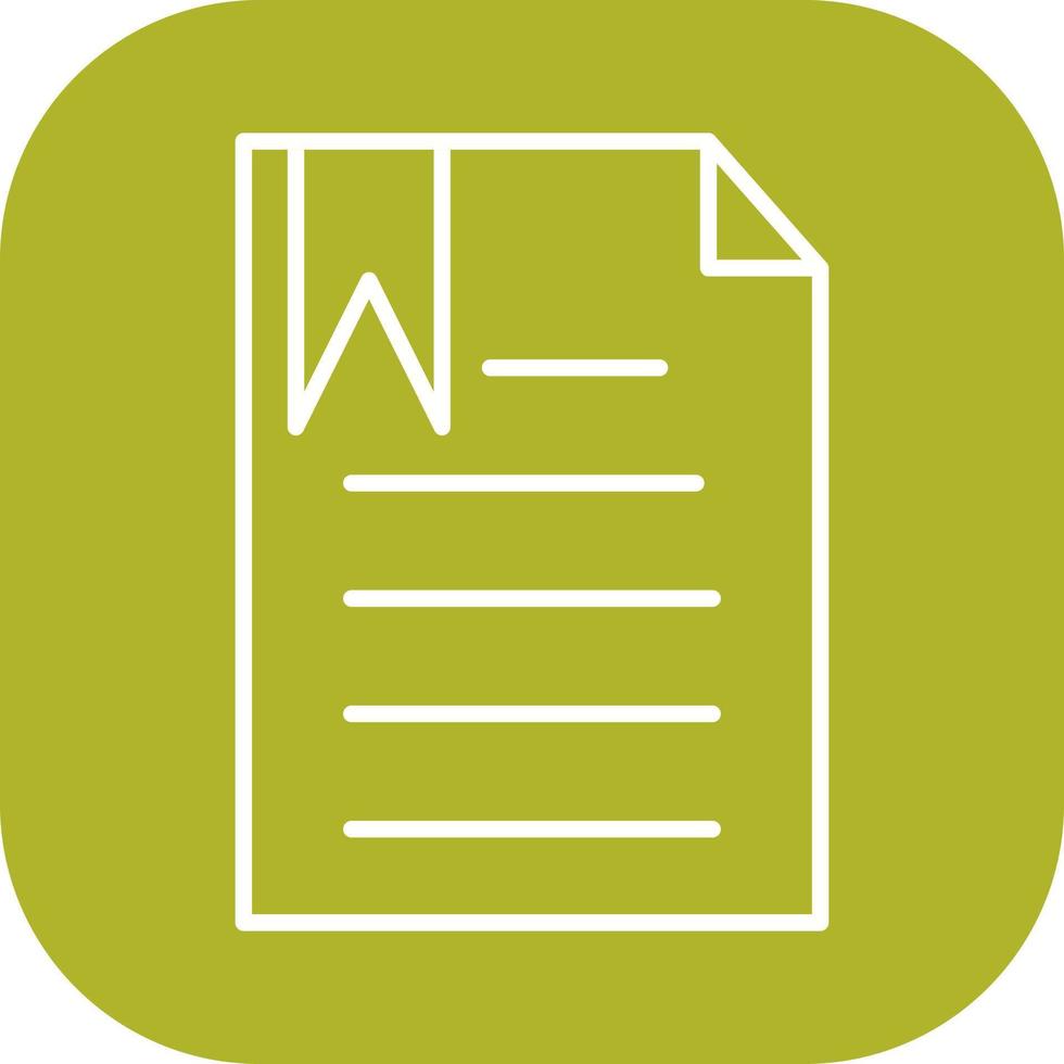 Unique Bookmarked Document Vector Icon