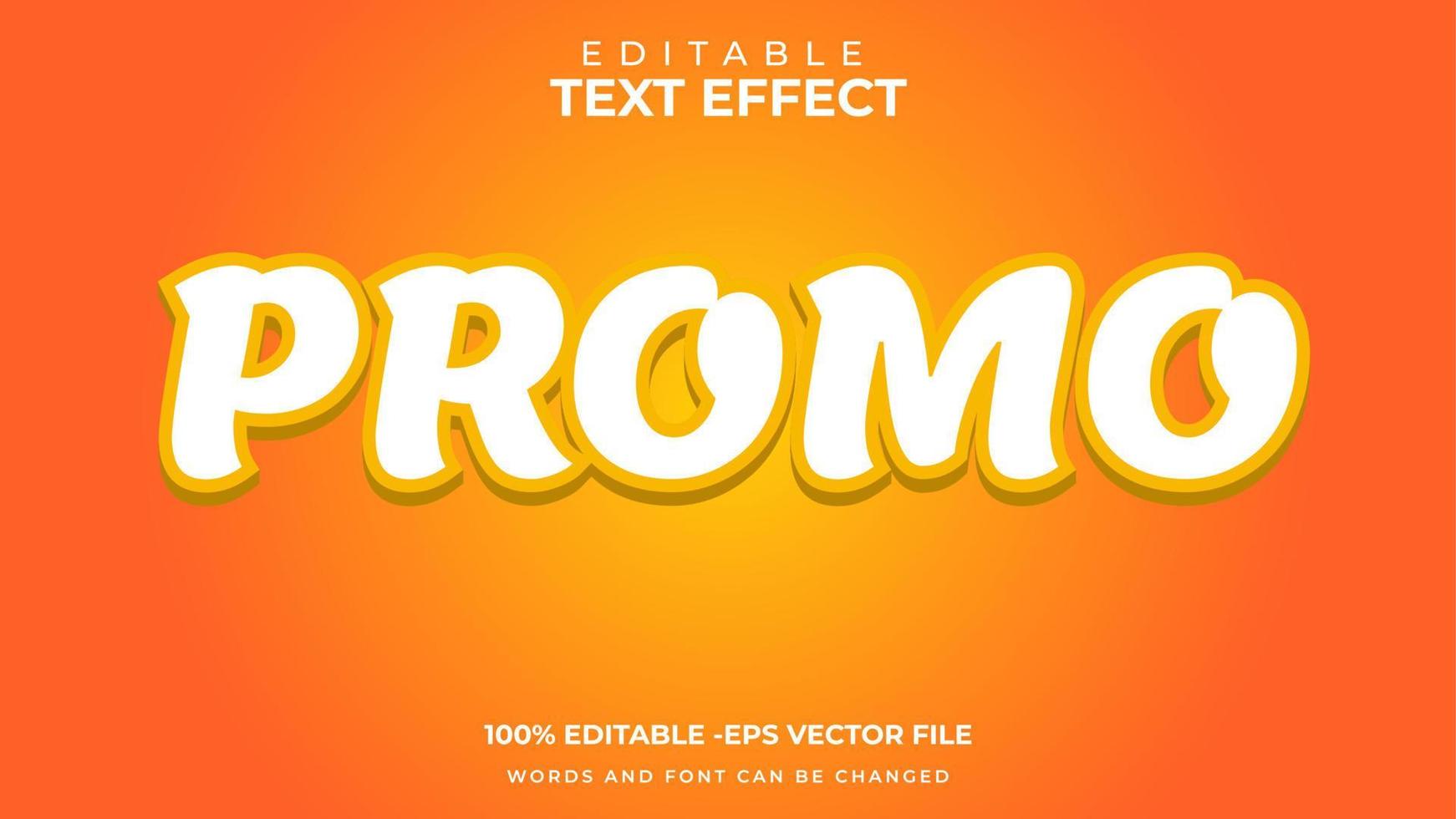 Promo style editable text effect vector