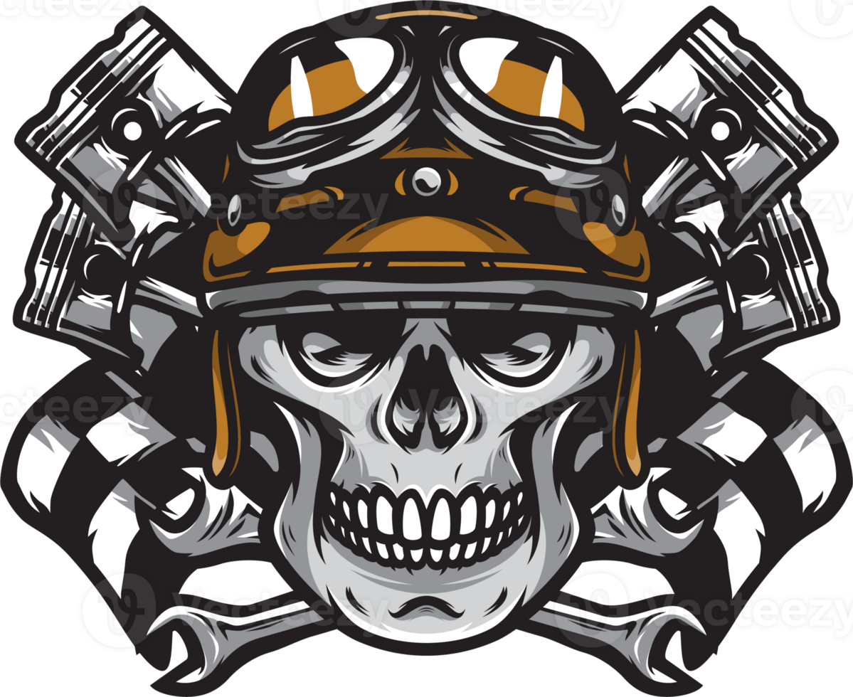 Skull Head Vintage Monochrome Machine png