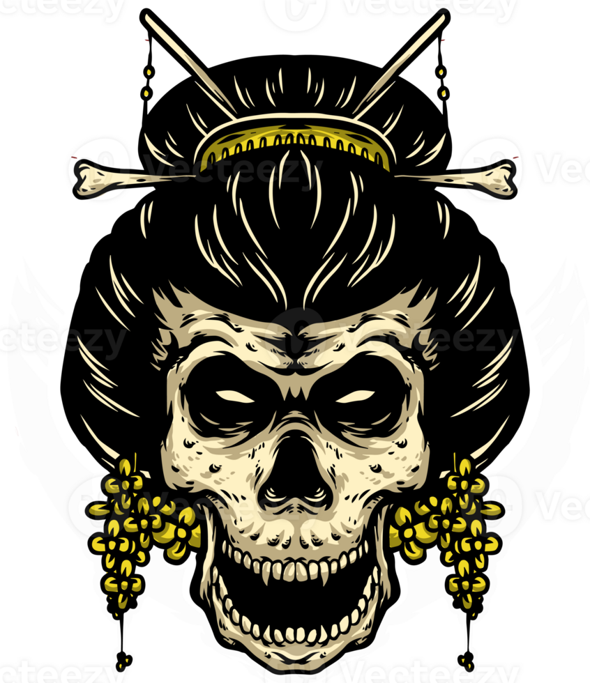 Grange Skull Head Retro Colorful png