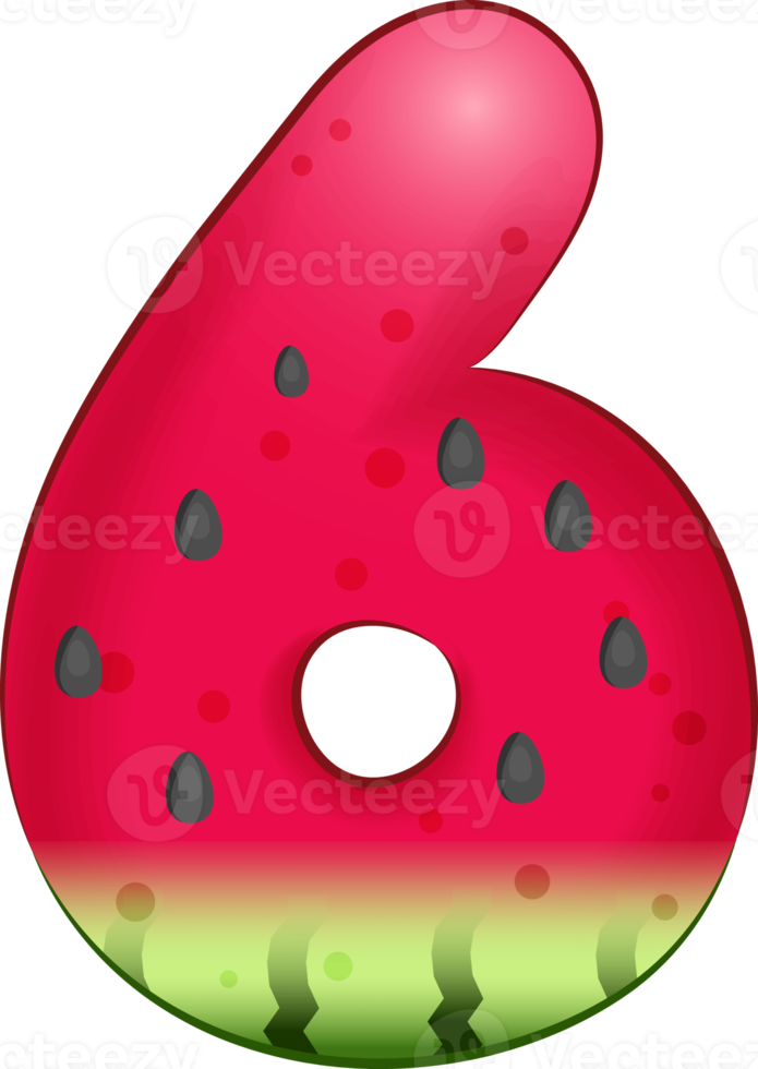 Watermelon Number 6 png