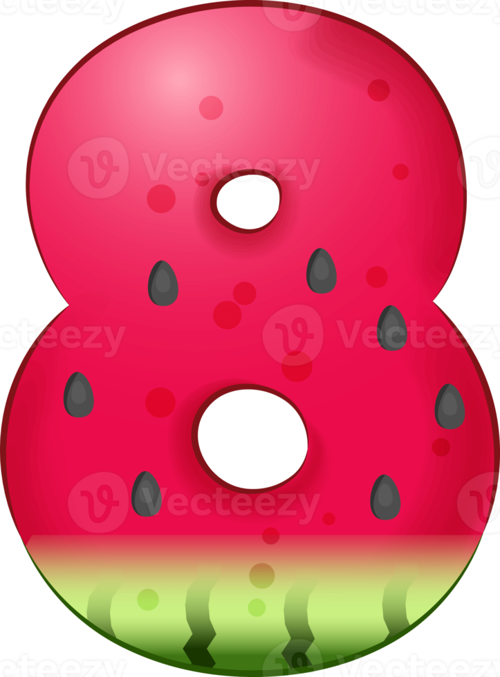 Wassermelone Nummer 8 png